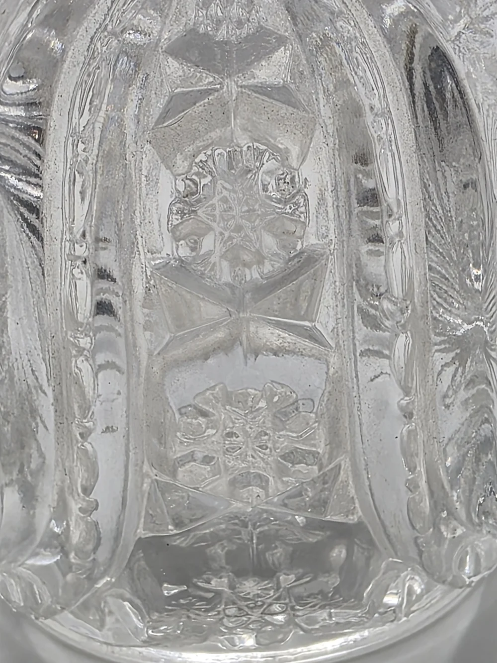 Vintage EAPG Pressed Glass Cream and Sugar Set Pinwheel Starburst Pattern